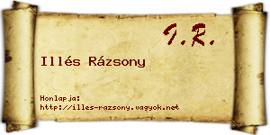 Illés Rázsony névjegykártya